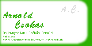 arnold csokas business card