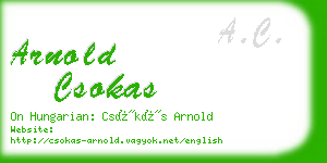 arnold csokas business card